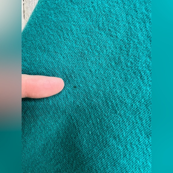 VTG Teal Hoodie Mens Small Eddie Bauer 90s Fleece Pullover Sweatshirt *Flaws* - Picture 3 of 8